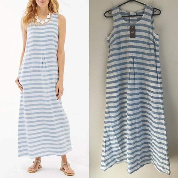 J. Jill Dresses & Skirts - J. Jill Blue and White Striped Maxi Dress